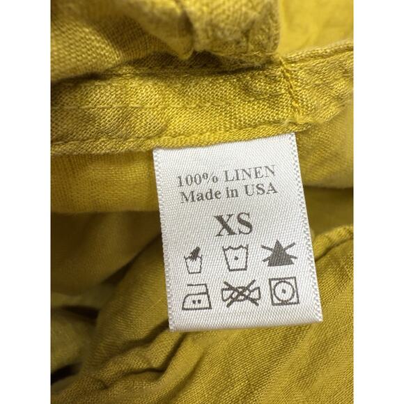 Black Crane Pea Jumpsuit Gold Linen XS Balloon Leg Minimalist Made in USA - Picture 14 of 14